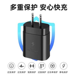 Cargador Rápido USB C de 24W con Puerto Tipo C y Carga PD para Dispositivos Samsung, Enchufe EU/UK/US, Color Negro - Product Image 3