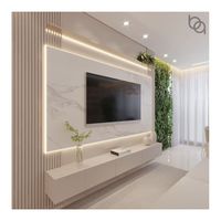 Meuble TV moderne de design italien ACE, meuble de salon unique et abordable avec éclairage LED