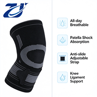 Genouillère à sangle de compression réglable, en tricot élastique respirant, pour le soutien du genou au quotidien, pour le sport et l'entraînement