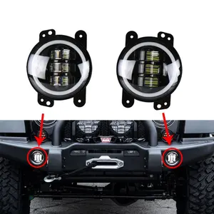 OVOVS DOT 2PCS 4 Zoll LED Weiß Halo Nebels chein werfer 30W LED Nebels chein werfer Für Jeep Wrangler TJ JK Dodge Magnum Journey