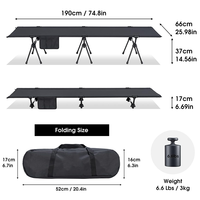 JSJM Lit de Camp Pliant Moderne en Alliage d'Aluminium avec Sac de Transport, Lit de Couchage Tactique Portable pour la Randonnée en Extérieur et les Situations d'Urgence