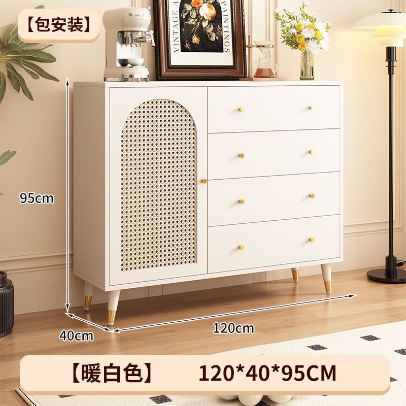 Blanc chaud, tresse en rotin de 120 cm [Installation incluse]