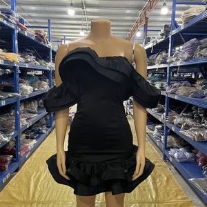 Mini Vestido de Fiesta Elegante para Mujer, Vestido de Gala con Hombros Descubiertos y Volantes para Fiesta o Club - Product Image 2