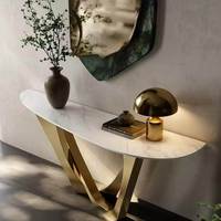 Meuble de Porche et Console Moderne en Marbre Haut de Gamme Luxe Léger pour Villa, Appartement, Salon et Entrée