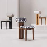Chaises de restaurant MULIGNA, coussin lavable, revêtement en lin, chaise de salle à manger avec sièges en bois, adaptée aux cafés, hôtels, salles à manger