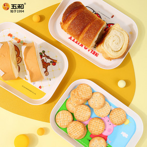 Wuhe Cartoon Rectangular Melamine Plates For Kids Food Serving Dish - Product Image 3