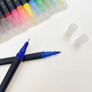 Wholesale Custom 12 18 24 100 Colors Black <b>White</b> Water Base Dual Tip Fineliner Brush Marker <b>Pen</b> Set - Product Image 6