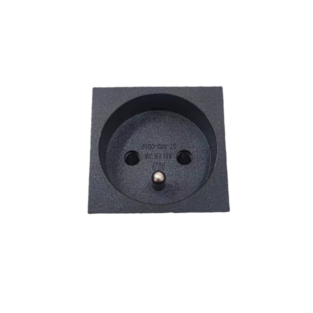 Black Copper 16A 250V EU Embedded AC Power Socket Module Receptacle With Ground Wire Industrial Female Plug and Socket