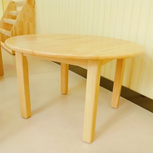 Nhà Máy Trực Tiếp Giá Mẫu Giáo Đồ Nội Thất Chất Lượng Cao Tinh Khiết Rắn Gỗ Cao Su Bàn Tròn - Product Image 1