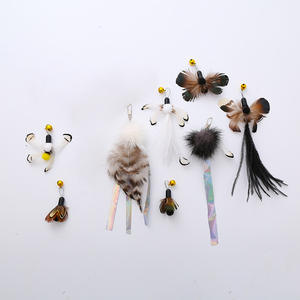 Mainan kucing peliharaan tongkat penggoda aksesoris Ladybug dan kupu-kupu serangga kucing <span class=keywords><strong>Noir</strong></span> mainan lonceng kait Teaser Label pribadi tas kucing mainan - Product Image 5