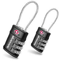 Cadenas à combinaison TSA Câble de verrouillage à fil à 3 chiffres Cadenas TSA Bagages de voyage Cadenas combiné pour valise à fermeture éclair