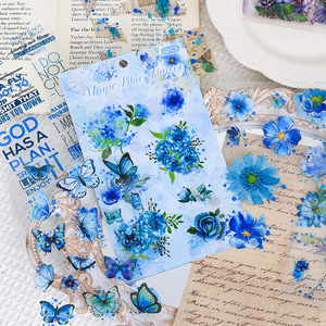 Série botanique autocollants imperméables en vinyle transparent Vintage 6 feuilles Floral Nature plante fleurs Scrapbook décoratif - Product Image 2