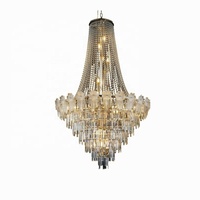 Lustre moderne en fer et cristal, or ou argent, style européen, luxe, pour décoration de plafond de mariage