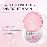 Masque pour les yeux Laikou Cherry Brightening Firming Eye Pad, 50 tampons, lissant, hydratant, réduit les ridules, anti-rides, réduit les cernes