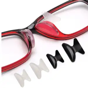 Moda deslizamento suave em armações de óculos ópticos peças almofada adesiva de silicone para nariz