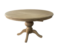 Table à manger extensible en bois massif de style français antique D1640, table ronde classique pour cuisine et salle à manger