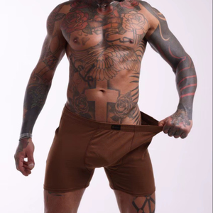 Calzoncillos Bóxer de Algodón Marrón para Hombre, Transpirables, Suaves, Cómodos, Corte Clásico, Ropa Interior de Algodón, Suministro Global de Exportación de Ropa - Product Image 1