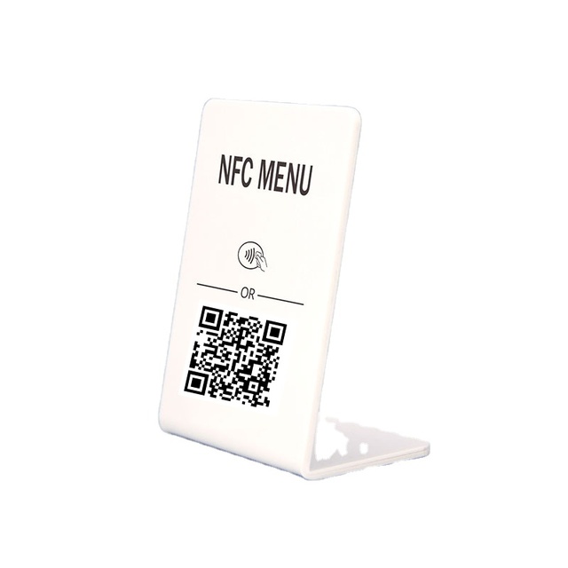 High Quality Custom Rectangle Business Qr Code Table Cardboard Sign Tag NFC Stand Display