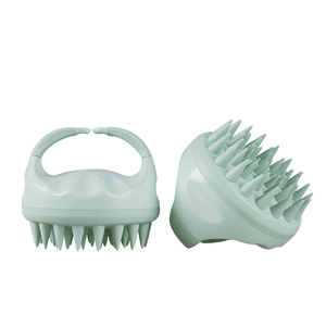 Wholesale Private Logo Biodegradable Wheat Straw Hair Shampoo <b>Brush</b> Scalp Care Silicone Hair <b>Brush</b> - Product Image 2