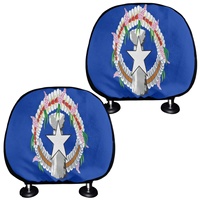 Ensemble de 2 protections universelles pour appuie-tête à motif de drapeau, housse d'appuie-tête de voiture en polyester léger pour la décoration intérieure de voiture et de camion