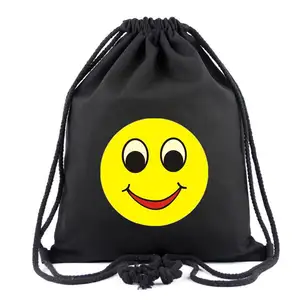 Fashion Pumping Rope Backpack Bundle Mouth Package Sports Double Shoulder Bag Canvas Fabric Backpack