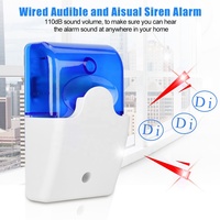Sistema de Alarma de Seguridad para el Hogar con Sensor de Rotura de Vidrio, Sirena Estroboscópica, Luz LED de Plástico de 12V, Alerta de Emergencia