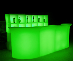 Meuble de bar avec support pour téléviseur LED en plastique PE imperméable pour l'extérieur, grand bar avec vitrine - Product Image 1