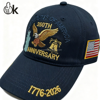 Gorra Deportiva Personalizada con Bordado del 250 Aniversario, Gorra de 6 Paneles con Cierre a Presión, Estilo Hip Hop para Exteriores, con Logotipo Impreso, Estados Unidos