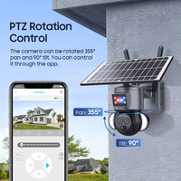 Caméra de sécurité solaire 4G 6MP 2024 avec zoom 12X, double objectif, PIR, vision nocturne, WiFi extérieur, batterie intégrée, objectif 3,6 mm