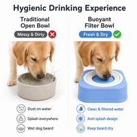 Bol à eau pour animaux domestiques PP flottant, étanche, anti-éclaboussures, grande capacité, pour chats et chiens
