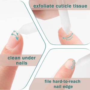 Hoge Kwaliteit Dual Ended Glass Cuticula Remover Pusher Stick Double Side Crystal Glass Nagelvijl - Product Image 2