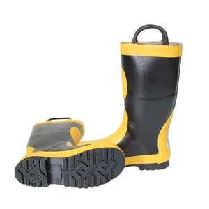 Itfaiyeci çizmeler erkekler güvenlik botları kauçuk çelik ayak ayakkabı