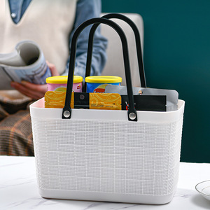 Zhejiang Butler <b>Linen</b> Texture Japanese Style Handheld Storage <b>Basket</b> Supermarket Shopping <b>Basket</b> Fashionable and Eco-friendly - Product Image 3