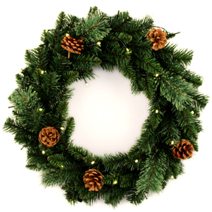 Guirlande de Noël de haute qualité de taille personnalisée de couleur vert foncé en PVC pré-éclairé UMIND avec des pommes de pin Led - Product Image 2
