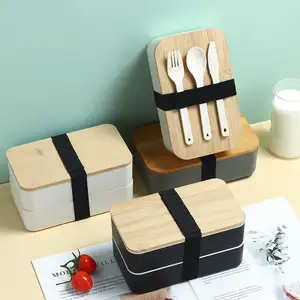 Vendita calda all'ingrosso pranzo Bento Box coperchio di bambù di alta qualità microonde pranzo sicuro Bento Box