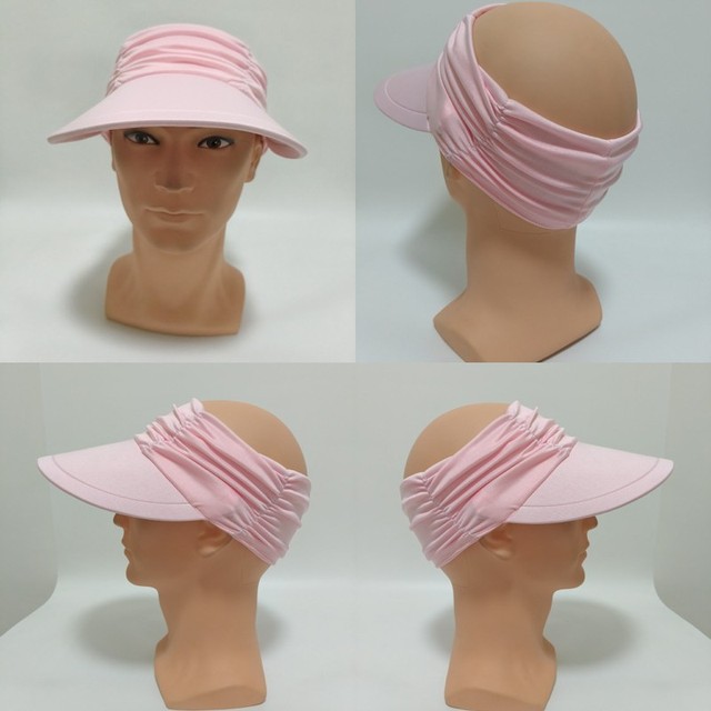 Outdoor Sports Visor Beach Sun-blocking PVC Hat for Women UV-protective Wide Brim Adjustable High Ponytail Opening Visor