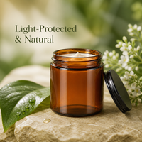 Botol Kosmetik Kaca Borosilikat Amber dengan Tutup Aluminium Kedap Udara untuk Perawatan Kulit Wajah dan Tubuh, Krim Malam 60ml 120ml 250ml