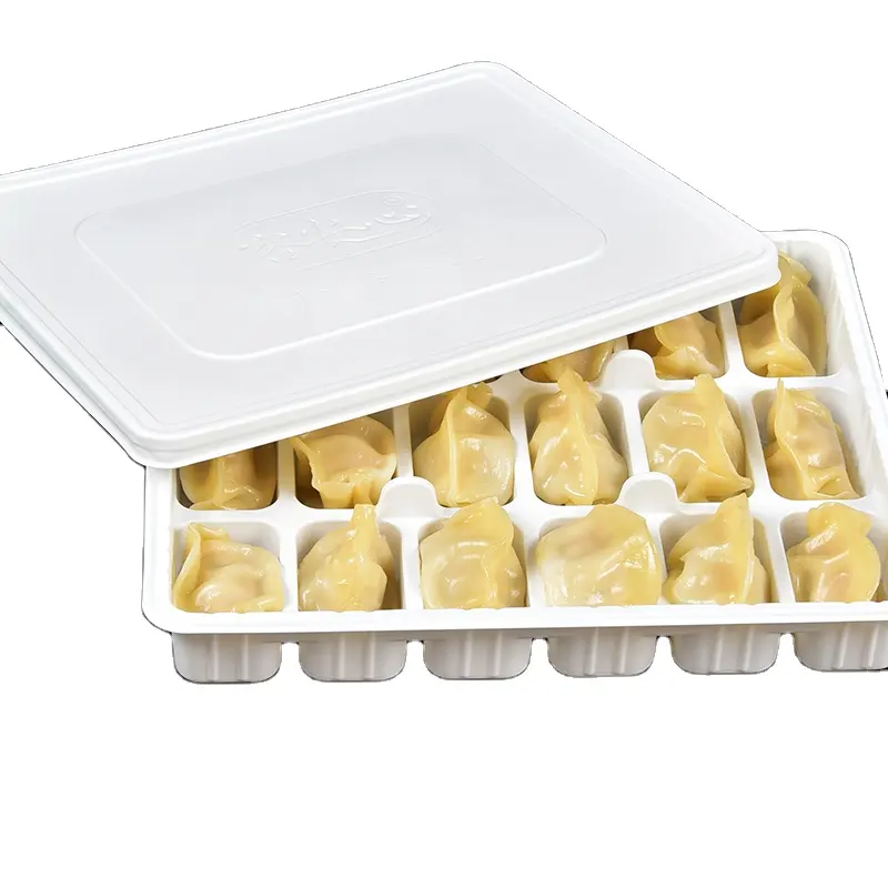 Takeaway Rectangular Blister 18 Packs PP Plastic Frozen Dumpling Tray