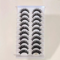 10 paires de faux cils 3D en vison, longs et naturels, faits à la main, extensions de cils pour maquillage, vente en gros