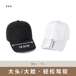 Gorra de béisbol unisex de malla transpirable, plegable, protección solar, sombrero para exteriores, color sólido blanco y negro - Product Image 3