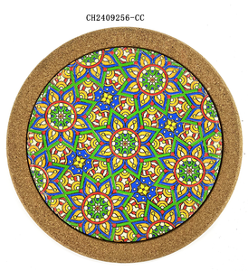 Custom Eco-Friendly Heat Resistant Luxury Ceramic <strong>Cork</strong> <strong>Trivet</strong> Embossed Mats - Product Image 5