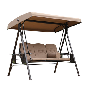 Outdoor 3-persoons Patio Schommelbank Met Verstelbare Kanteloverkapping Duurzame Stalen Metalen Frame Kussens En Kussen - Product Image 6