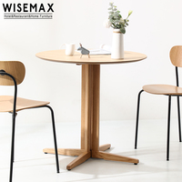 WISEMAX MÖBEL Moderner Restaurant Cafe Shop Möbel Holztisch natürliche Massivholz platte runder Esstisch für Esszimmer