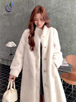Vêtements d'hiver Nouveau manteau long en fausse fourrure intégrée Manteaux mi-longs en fourrure de vison pour femmes pour dames