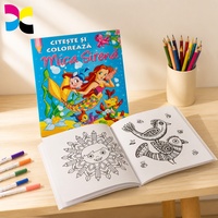 Livre de coloriage pour enfants sur le thème des sirènes, papier épais recyclable écologique, couverture couleur intégrale, livre de dessin éducatif préscolaire