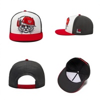 Gorra de Béisbol Snapback con Gráfico de Gato, Visera Plana de Dos Tonos, Ajustable, para Streetwear