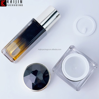 Emballage personnalisé de luxe en acrylique carré pour ensemble de soins de la peau, flacon pompe, sérum, lotion - Bouteilles cosmétiques en gros, sérigraphiées, Zhejiang