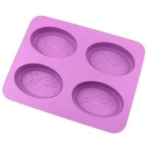 Moule à savon et à bougies en silicone écologique, 4 cavités, forme ellipse, motif ange, fabrication OEM/ODM - Product Image 3