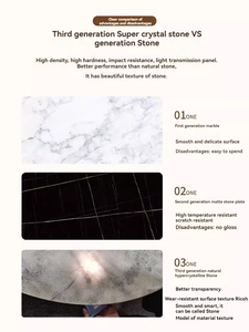 Bàn đá CZ-13 ánh sáng hộ gia đình sang trọng bàn ăn nhỏ và ghế kết hợp bàn hình chữ nhật sáng - Product Image 6