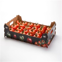 Op maat gemaakte, stapelbare kartonnen verzenddozen met aangepast logo voor verse fruit, van gegolfd karton, blauw.